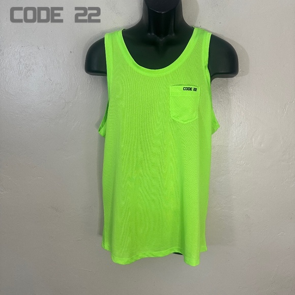 Code 22 Mesh Gel Logo Tank Top Large Gently worn 100% polyester pinpoint mesh - Picture 1 of 4